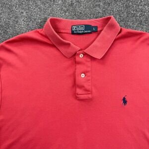 Polo Ralph Lauren‎ Polo Shirt Coral Red Classic Fit Golf Cotton Men's
